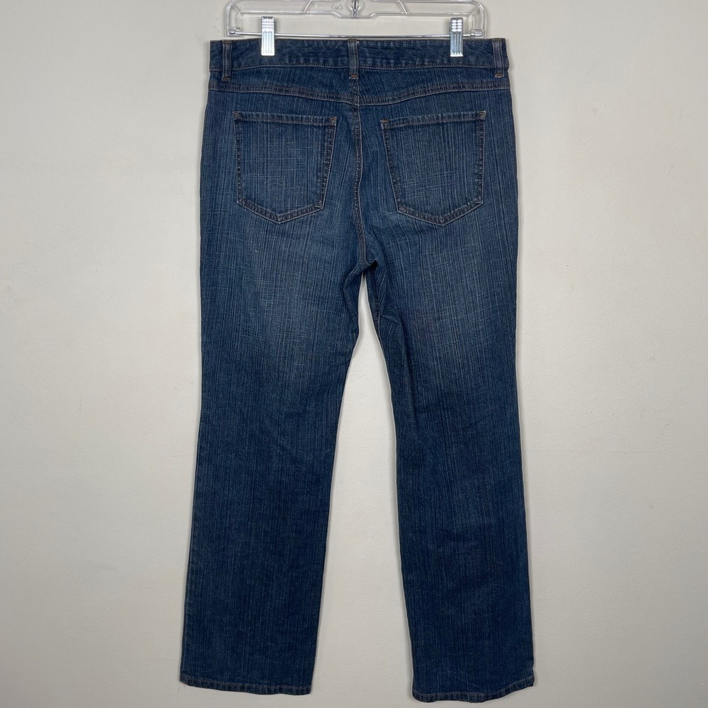 Vtg Ann Taylor Loft Boot Leg Jeans Womens 8 Low Rise Y2K Pin Striping - Picture 4 of 9
